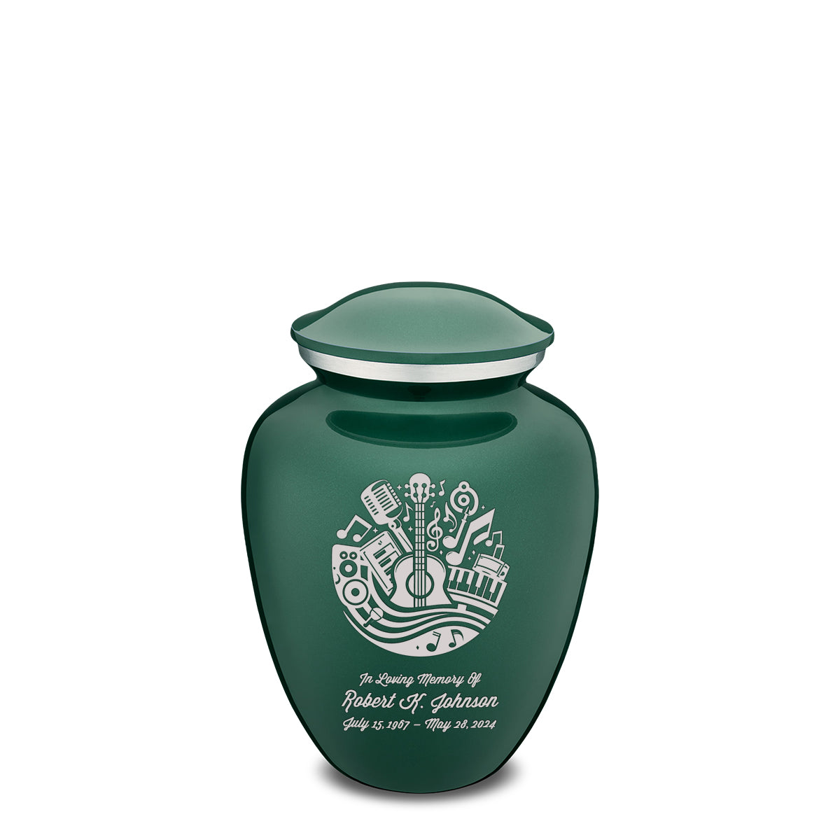 Medium Embrace Green Music Cremation Urn