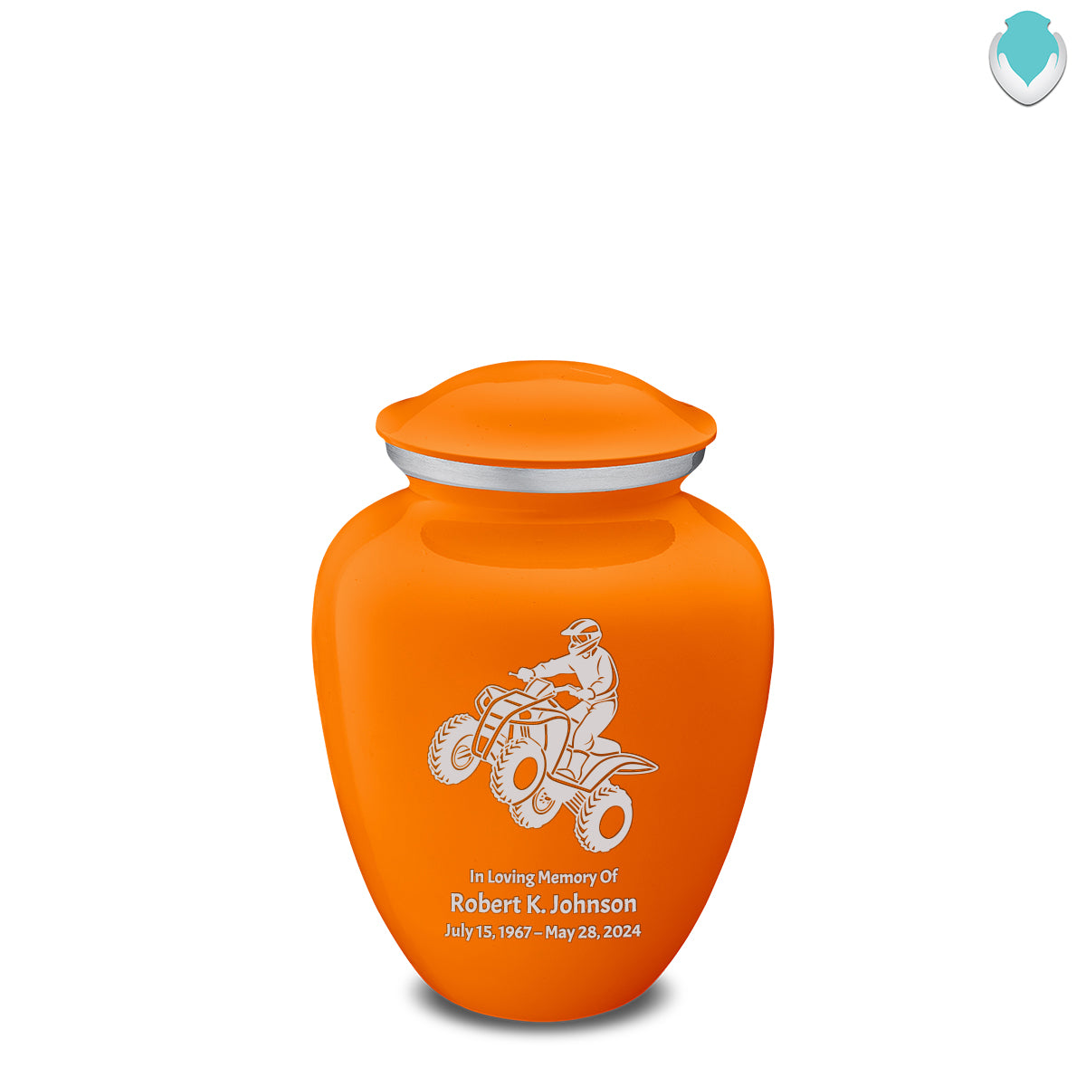 Medium Embrace Burnt Orange ATV Cremation Urn