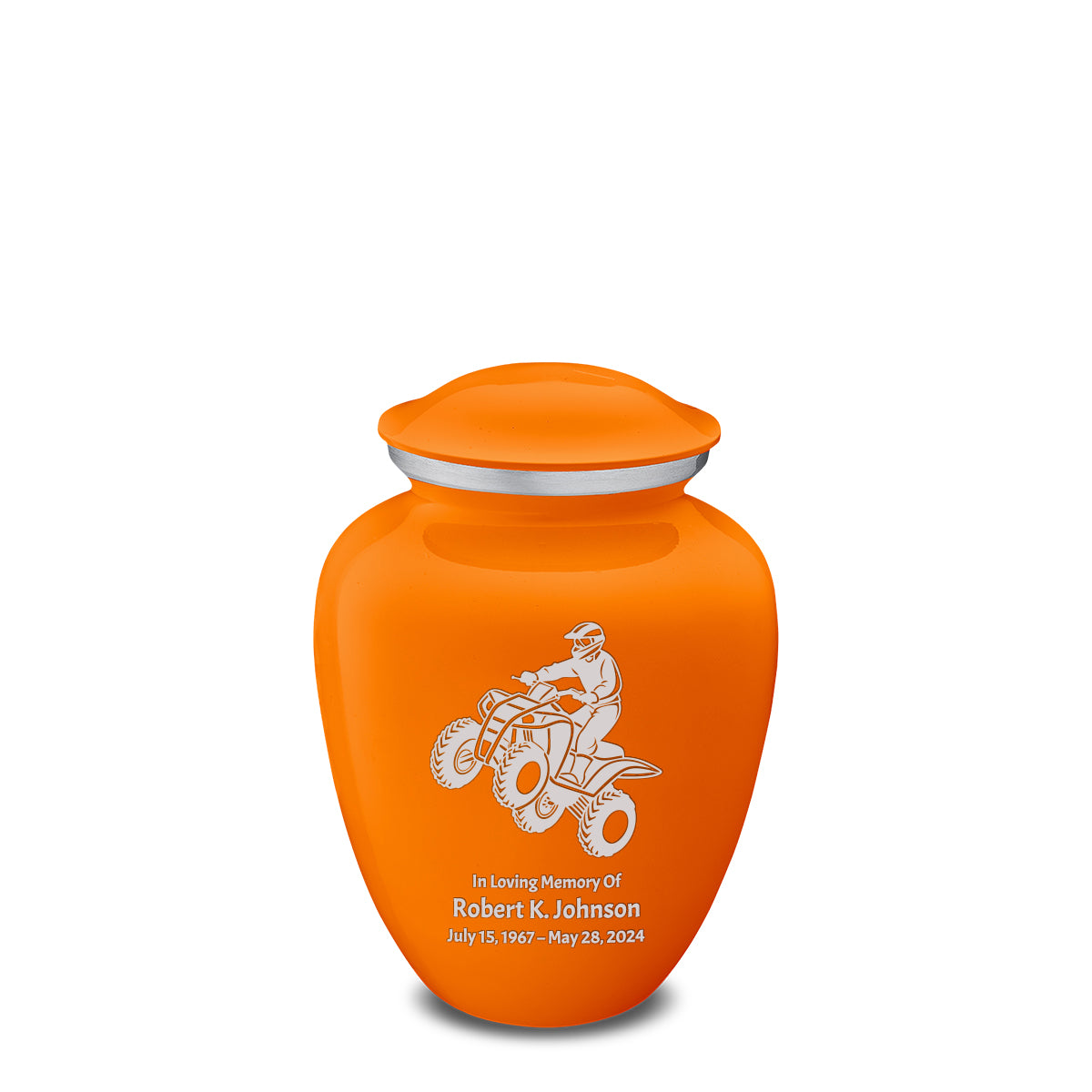 Medium Embrace Burnt Orange ATV Cremation Urn