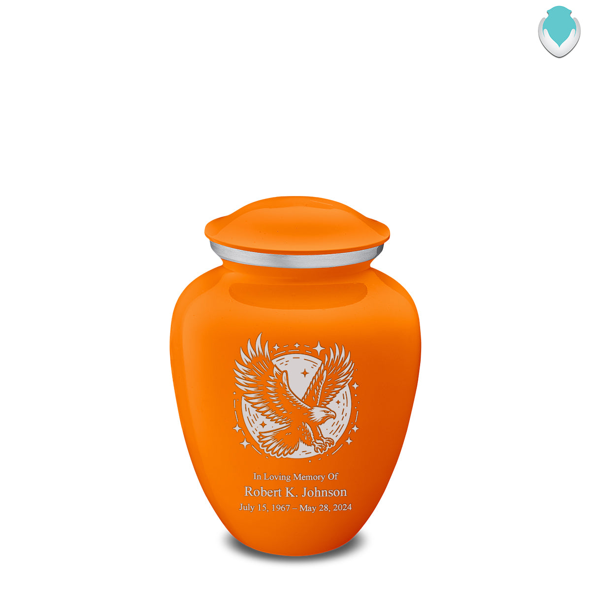 Medium Embrace Burnt Orange Flying Eagle Cremation Urn
