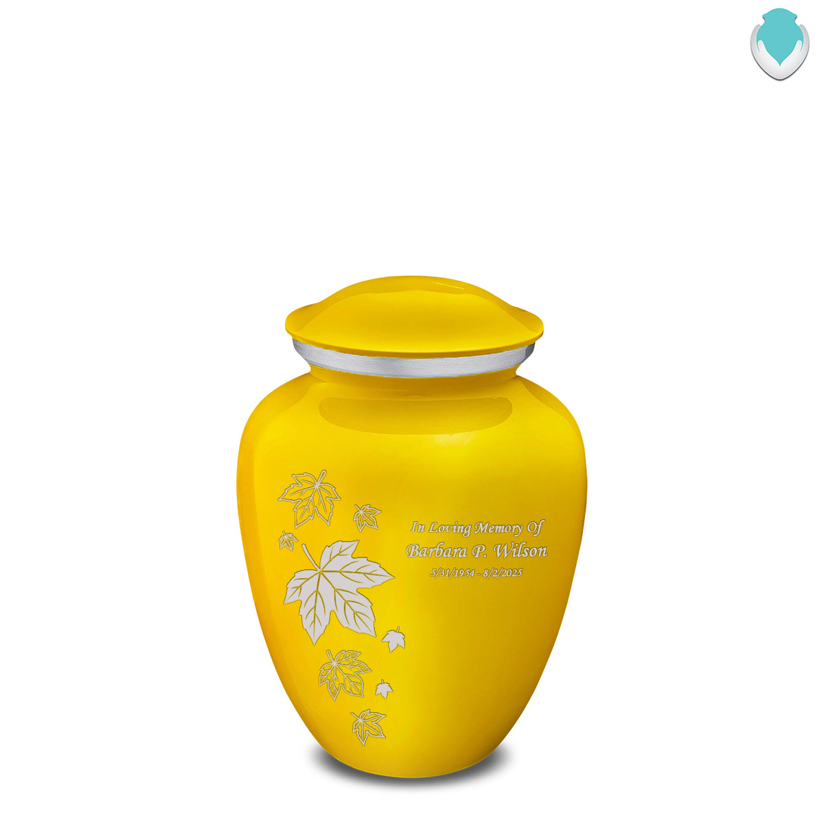 Medium Embrace Yellow Falling Leaves Cremation Urn