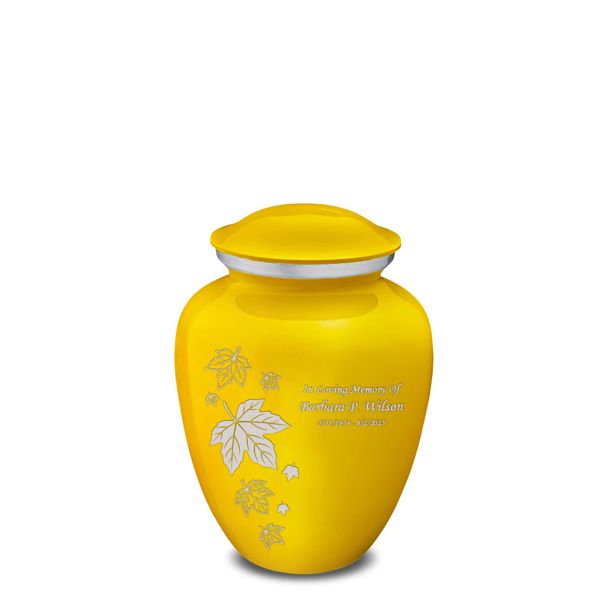 Medium Embrace Yellow Falling Leaves Cremation Urn