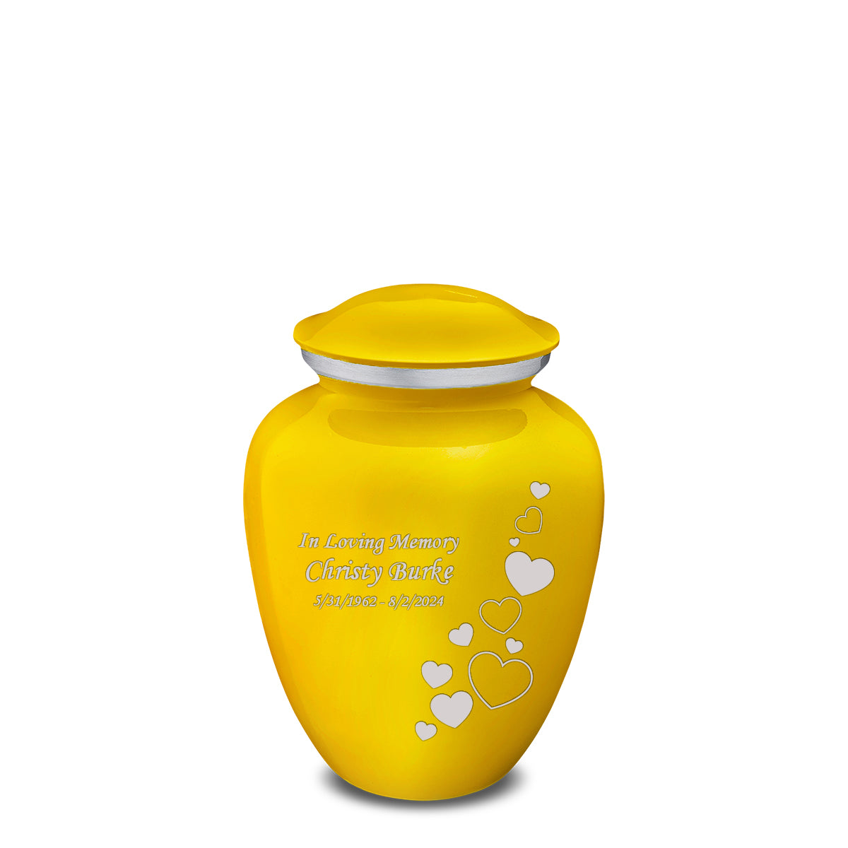 Medium Embrace Yellow Floating Heart Cremation Urn