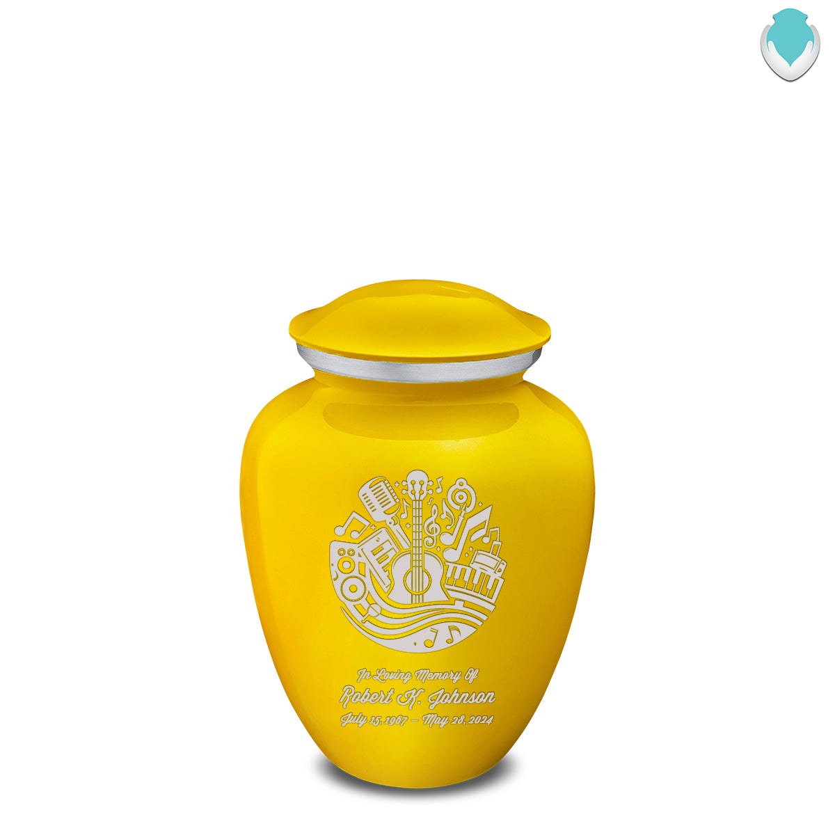 Medium Embrace Yellow Music Cremation Urn