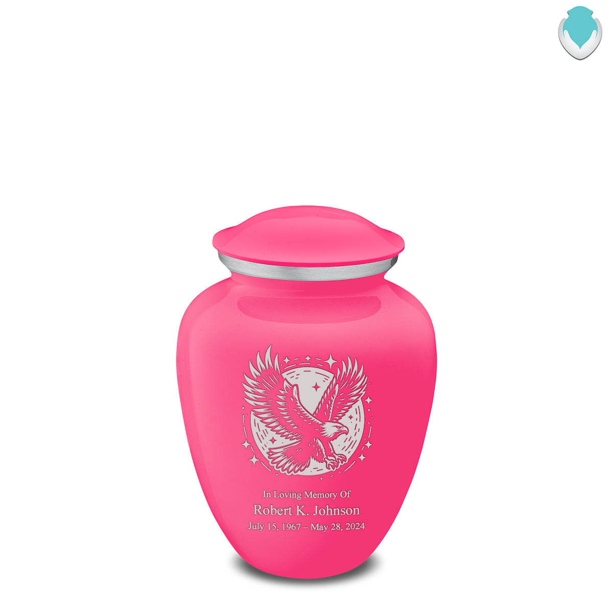 Medium Embrace Bright Pink Flying Eagle Cremation Urn