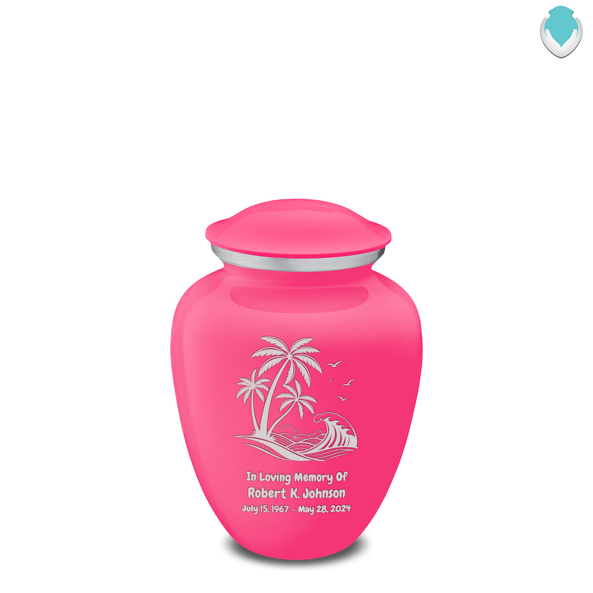 Medium Embrace Bright Pink Palm Beach Cremation Urn
