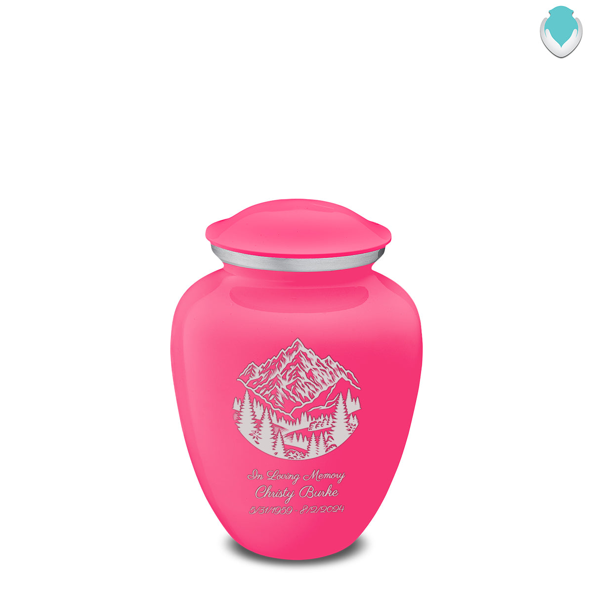 Medium Embrace Bright Pink Rocky Mountains Cremation Urn