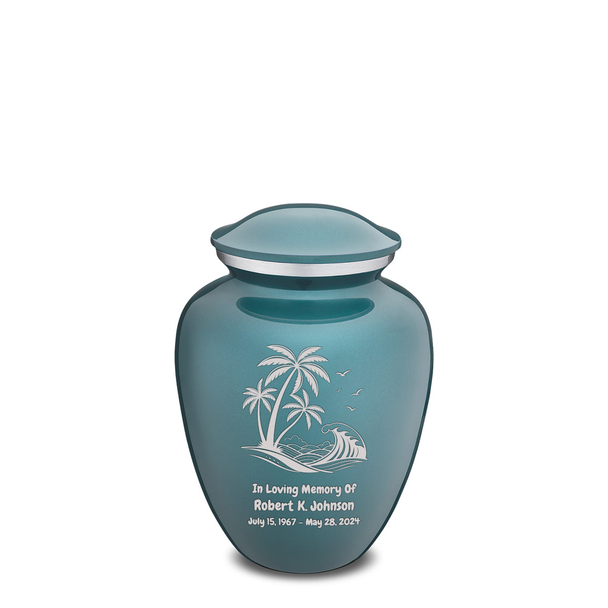 Medium Embrace Teal Palm Beach Cremation Urn