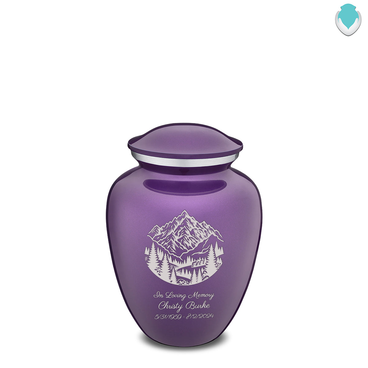 Medium Embrace Purple Rocky Mountains Cremation Urn