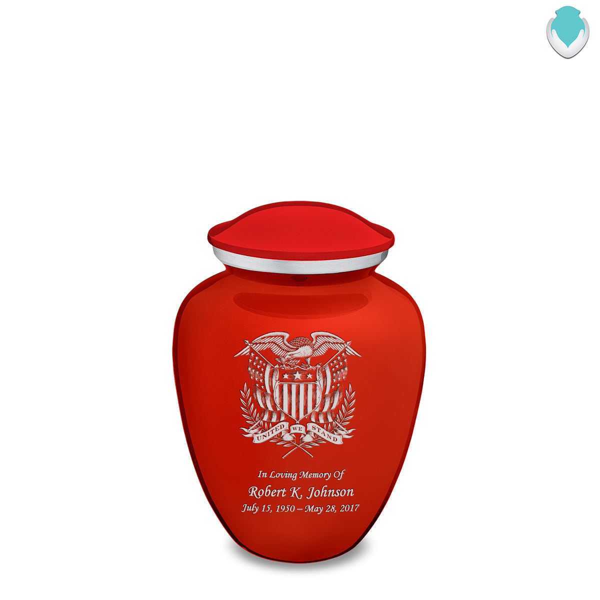 Medium Embrace Red American Glory Cremation Urn