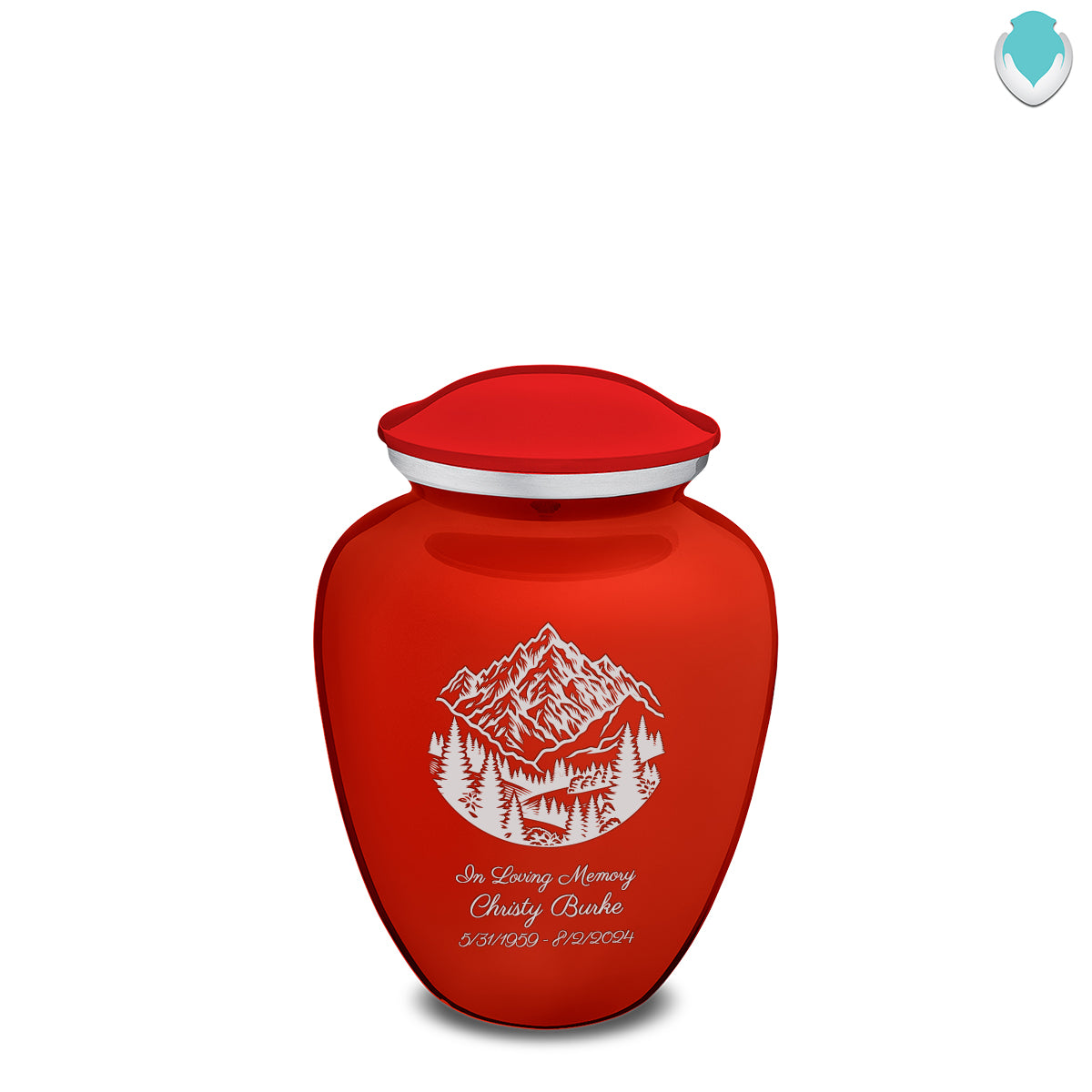 Medium Embrace Bright Red Rocky Mountains Cremation Urn
