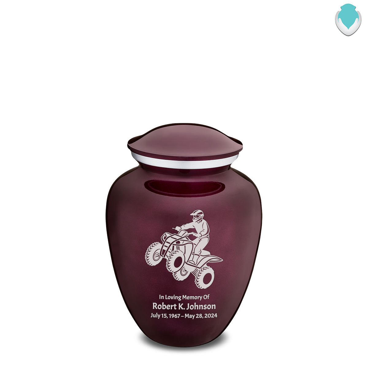 Medium Embrace Cherry Purple ATV Cremation Urn