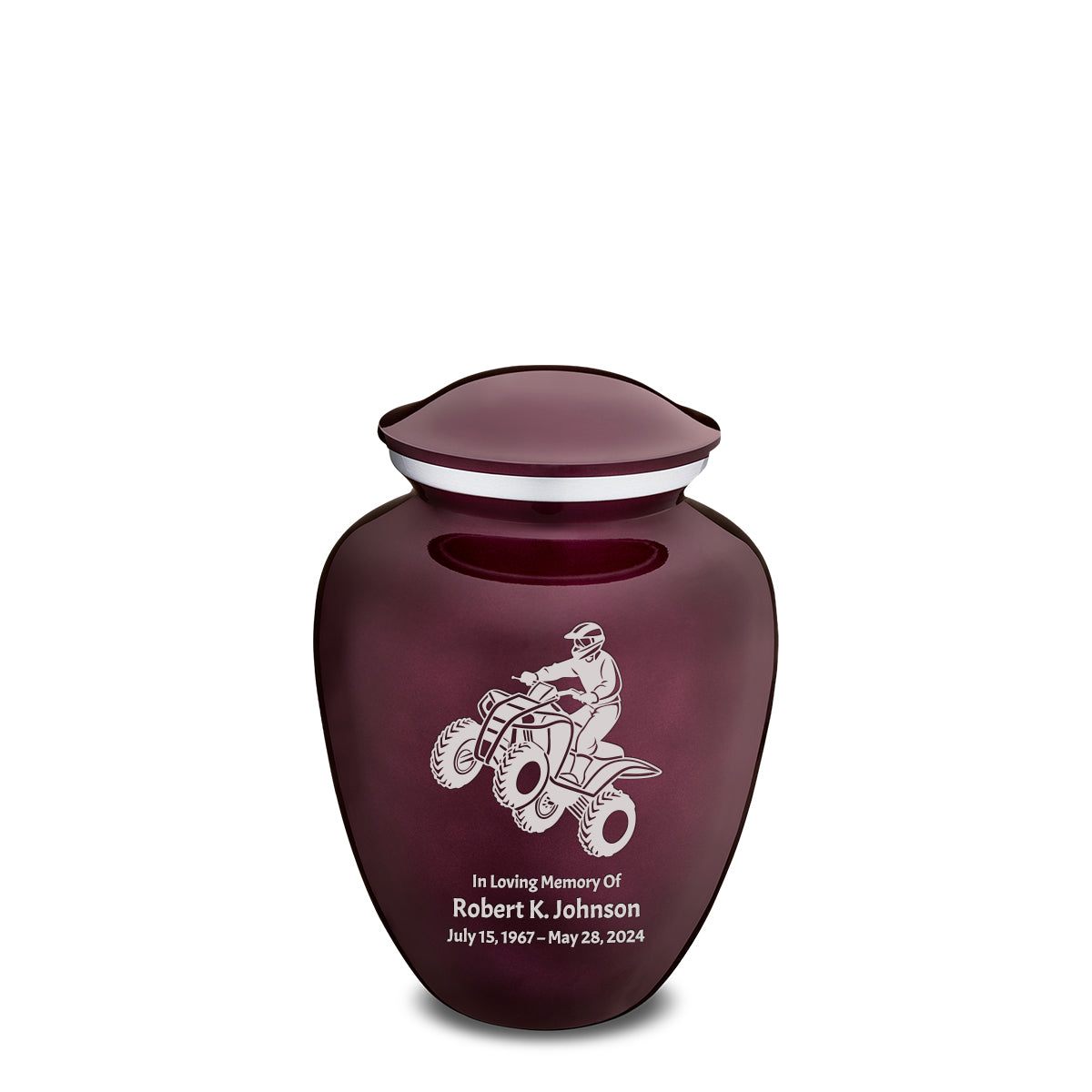 Medium Embrace Cherry Purple ATV Cremation Urn