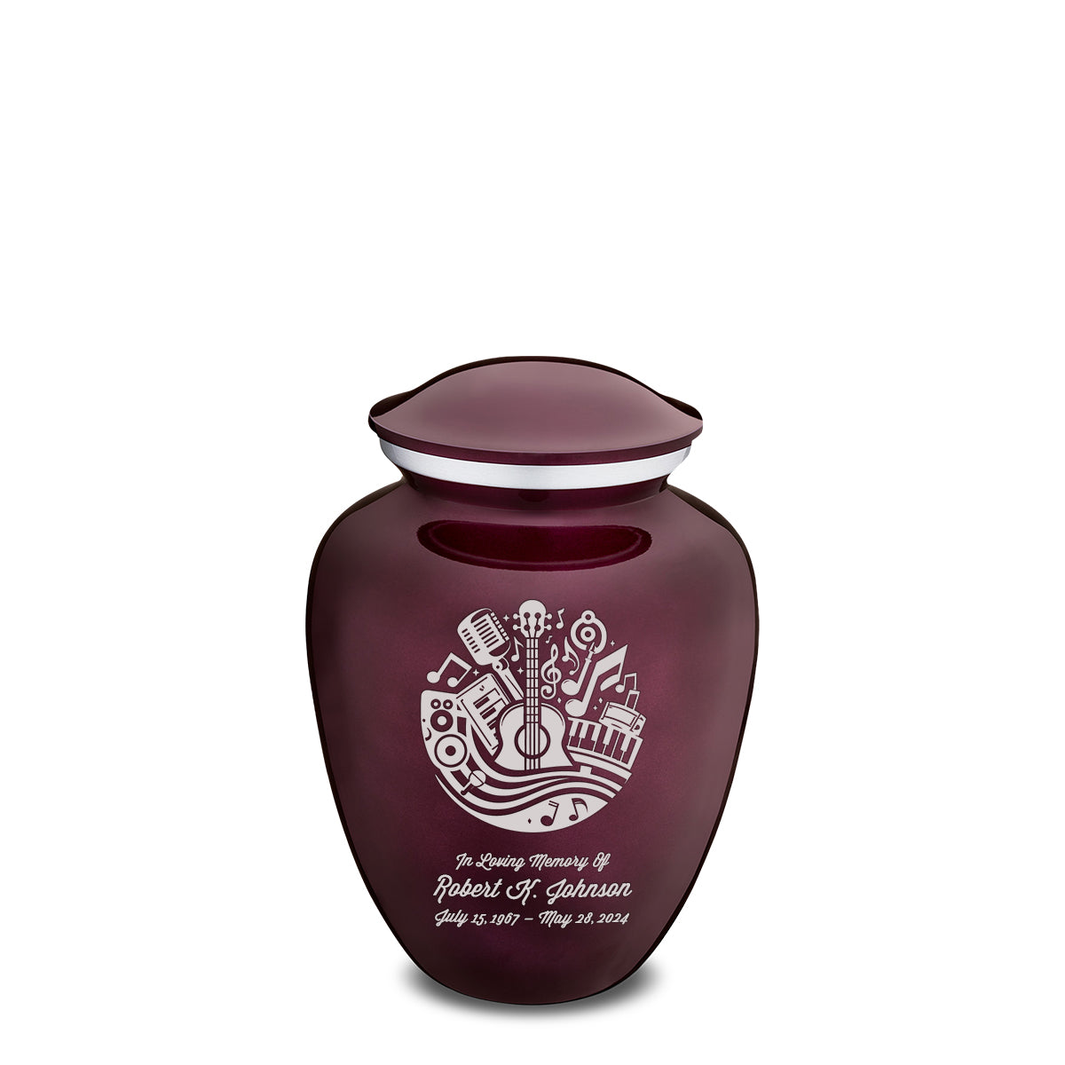 Medium Embrace Cherry Purple Music Cremation Urn