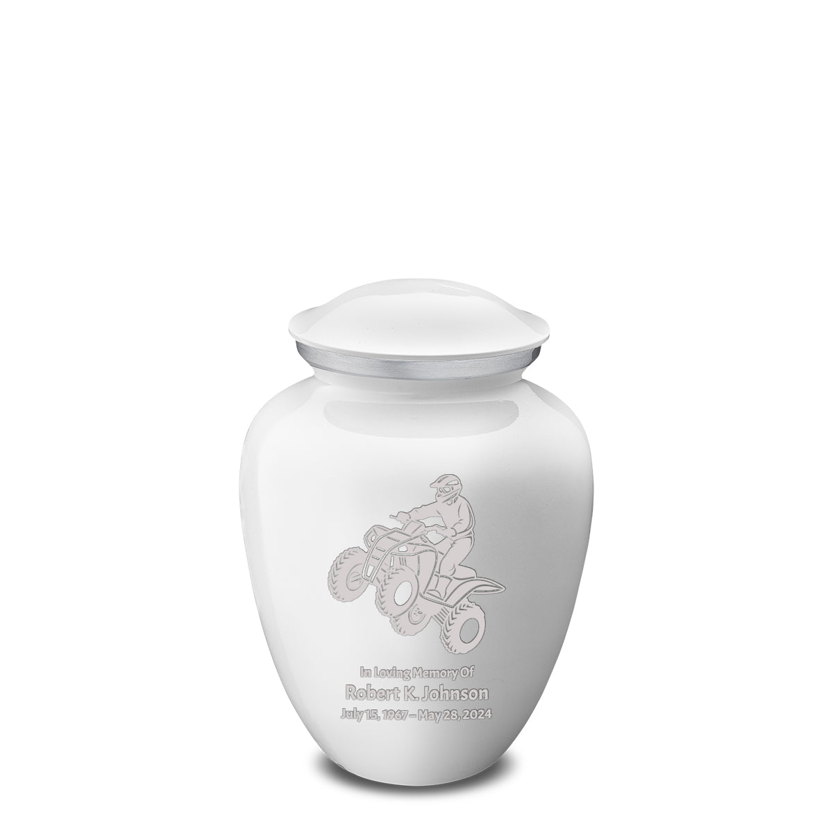 Medium Embrace White ATV Cremation Urn