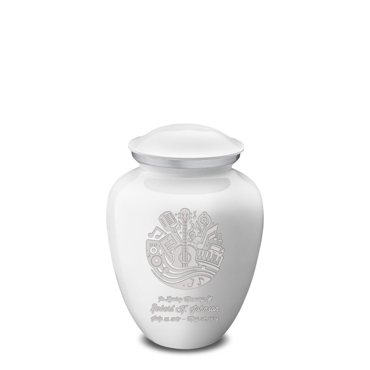 Medium Embrace White Music Cremation Urn