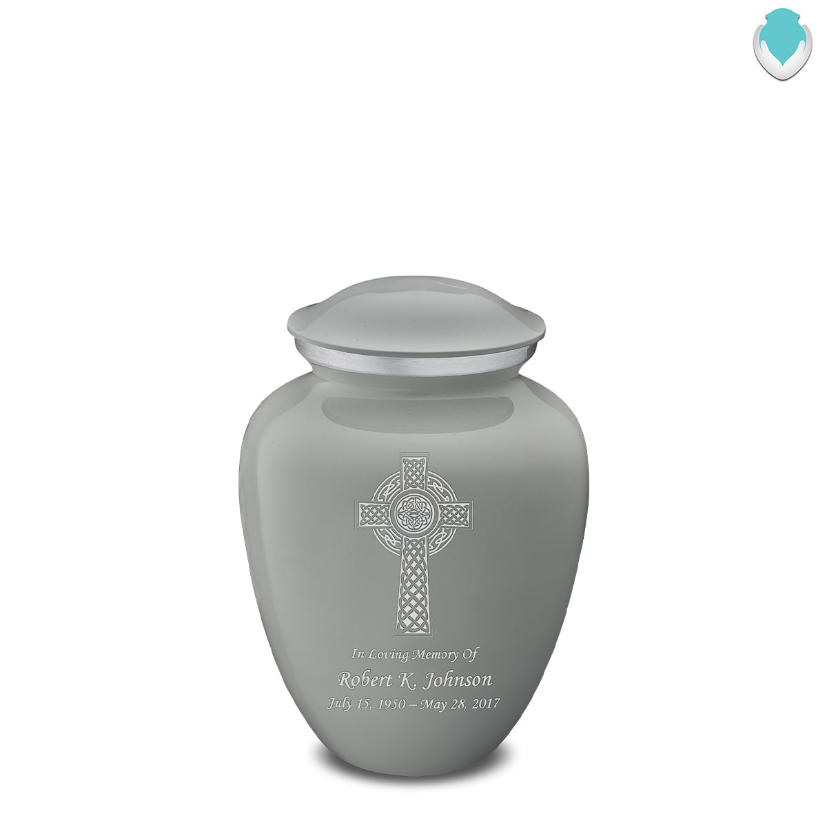Medium Embrace Slate Grey Celtic Cross Cremation Urn