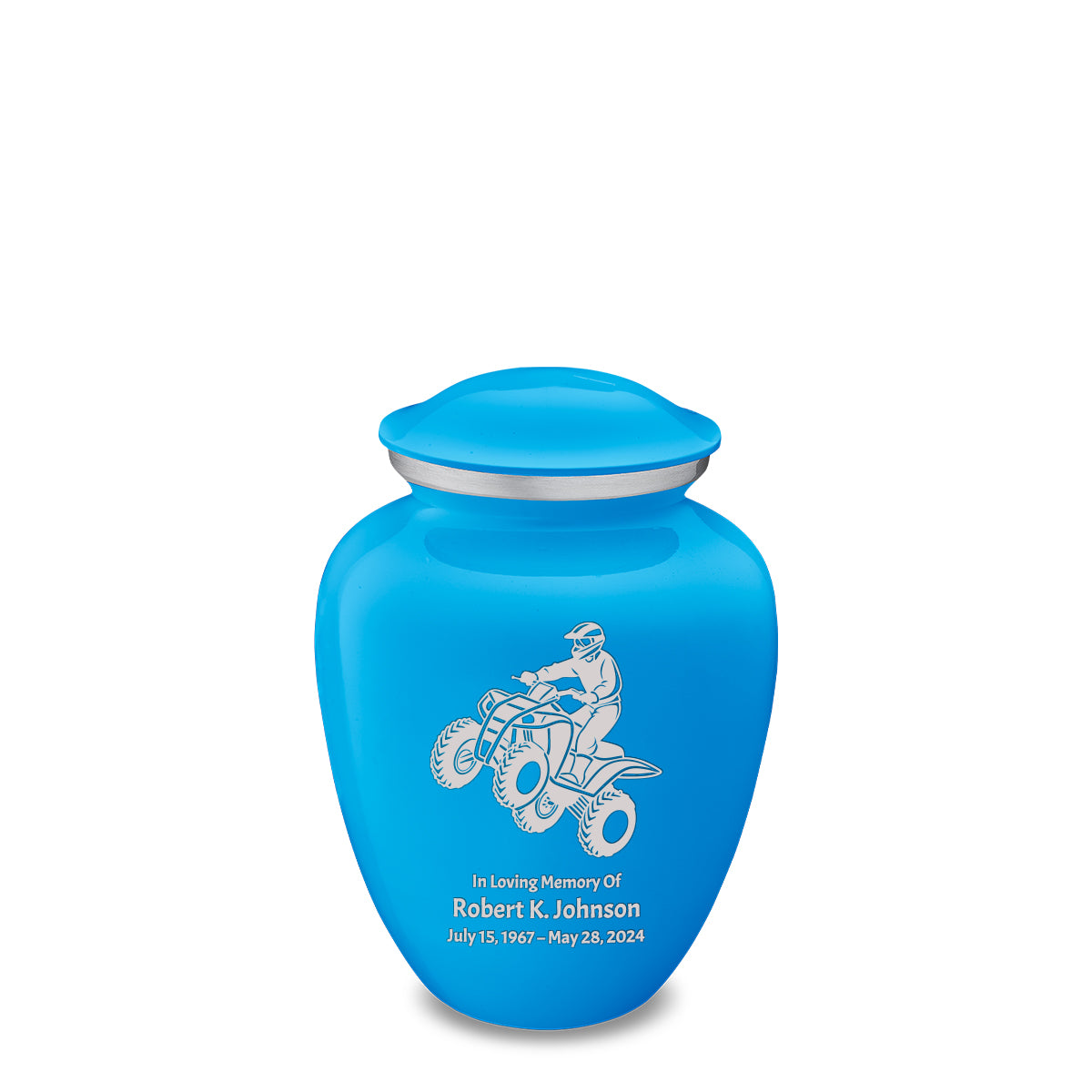 Medium Embrace Racing Blue ATV Cremation Urn
