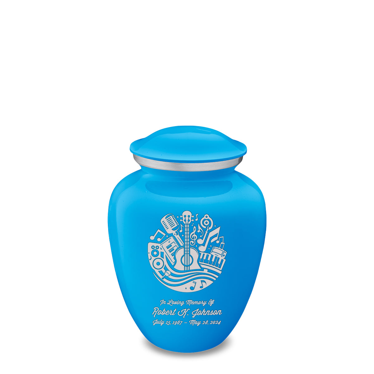 Medium Embrace Racing Blue Music Cremation Urn
