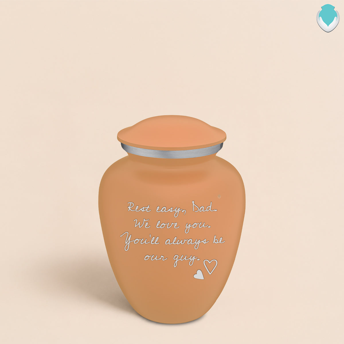 Medium Embrace Beige Handwritten Cremation Urn