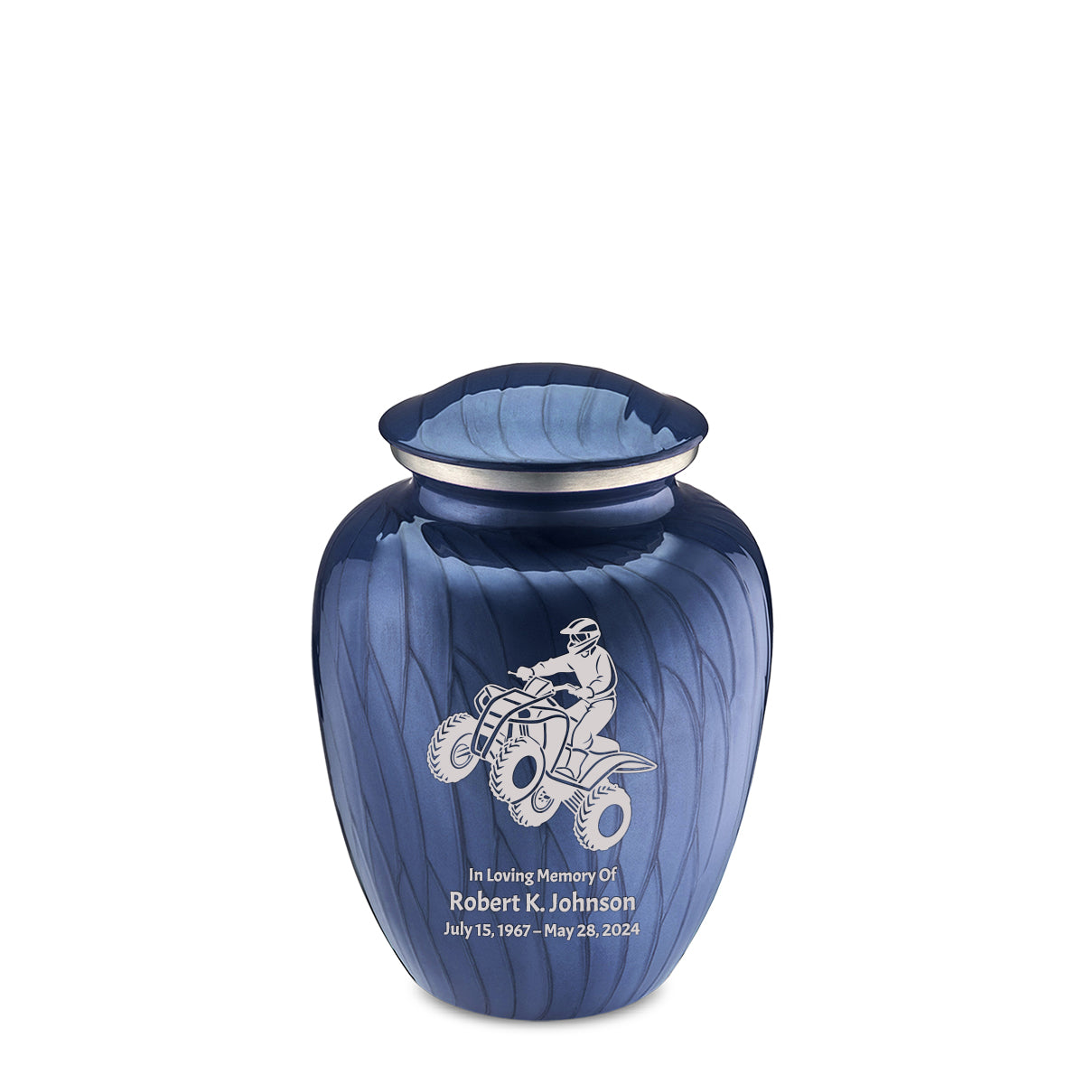 Medium Embrace Pearl Cobalt Blue ATV Cremation Urn
