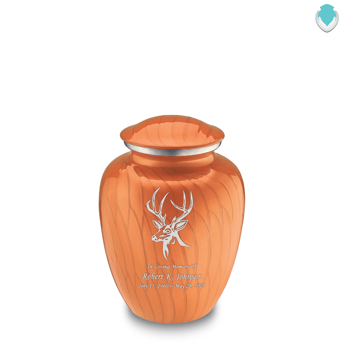 Medium Embrace Pearl Orange Deer Cremation Urn