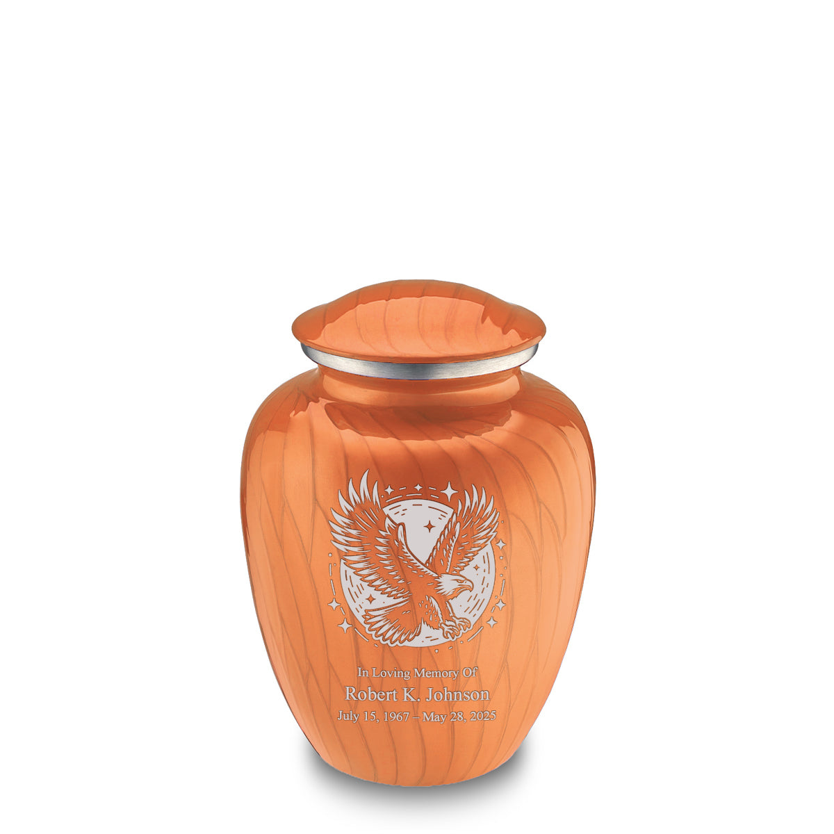 Medium Embrace Pearl Orange Flying Eagle Cremation Urn