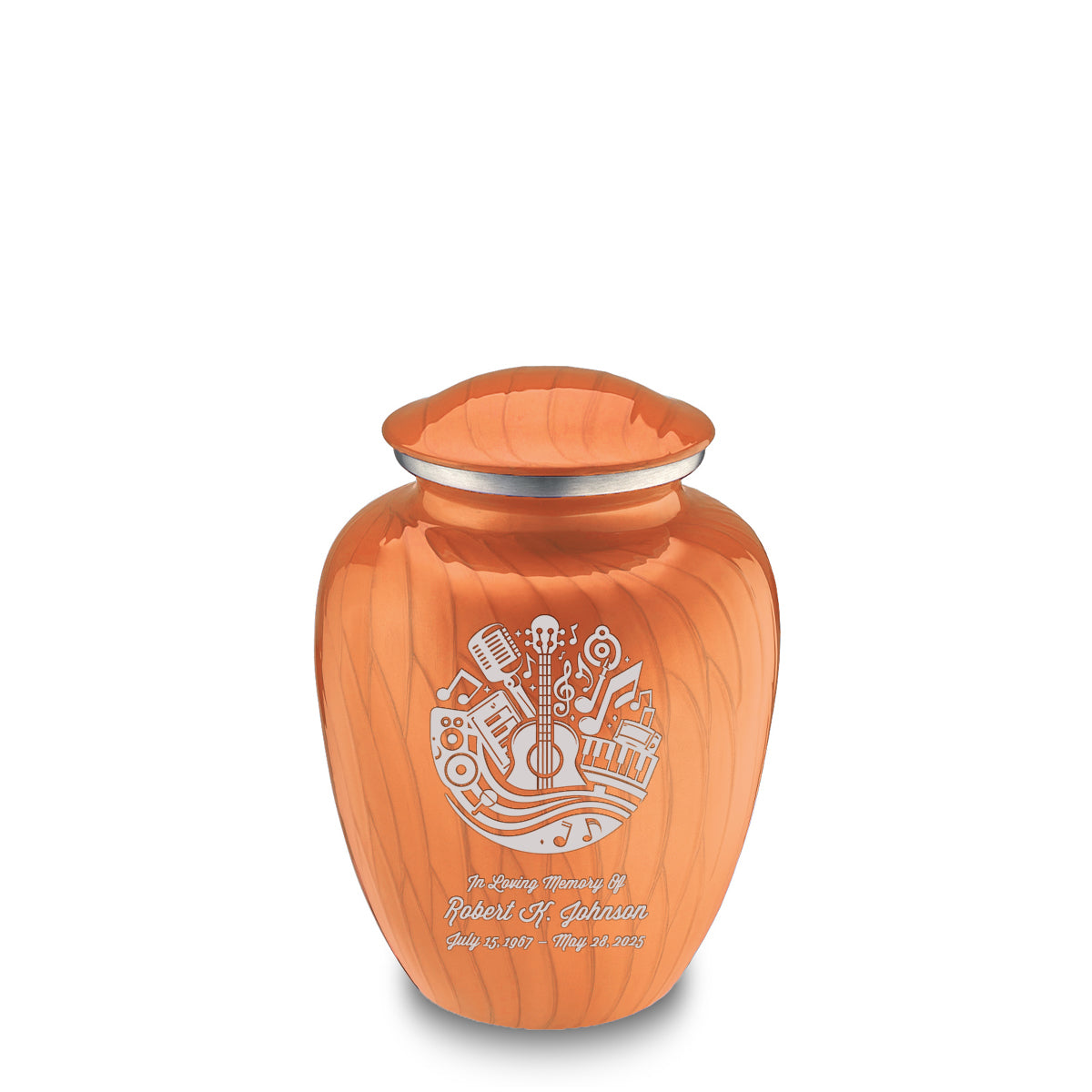 Medium Embrace Pearl Orange Music Cremation Urn