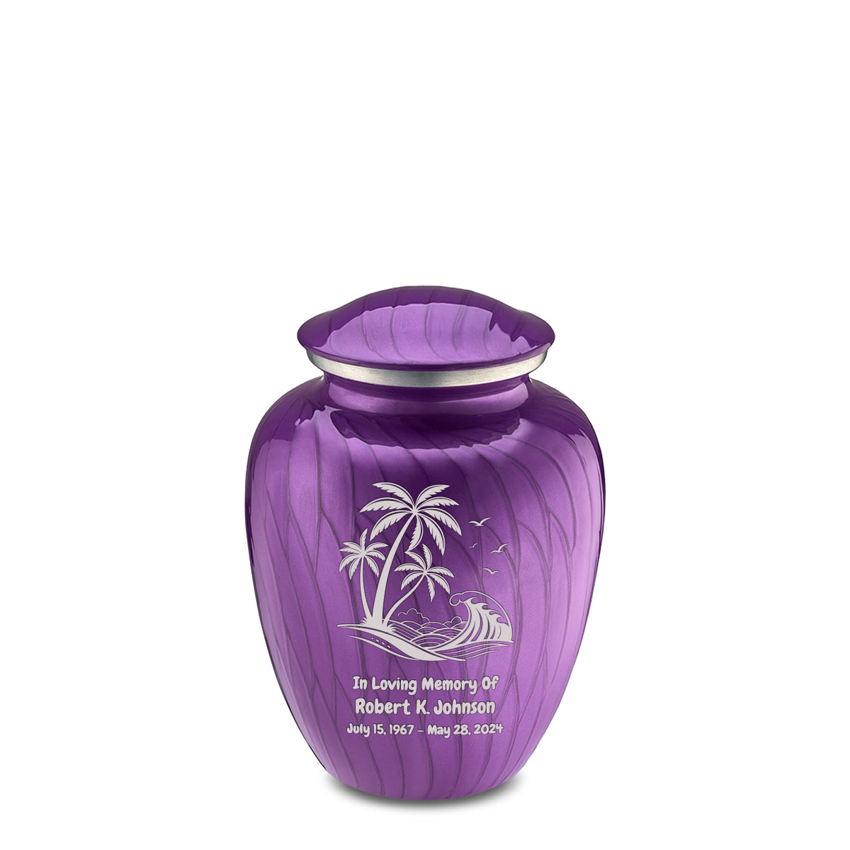 Medium Embrace Pearl Purple Palm Beach Cremation Urn
