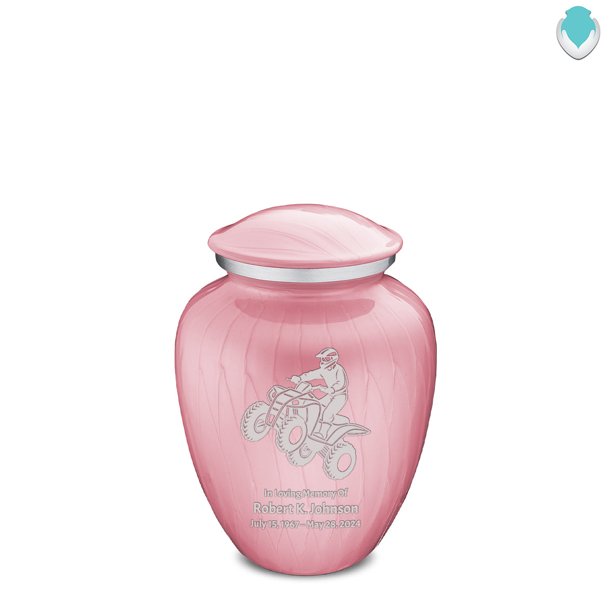 Medium Embrace Pearl Pink ATV Cremation Urn