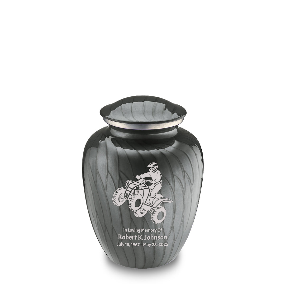 Medium Embrace Pearl Silver ATV Cremation Urn