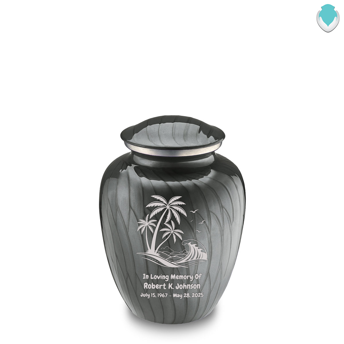 Medium Embrace Pearl Silver Palm Beach Cremation Urn