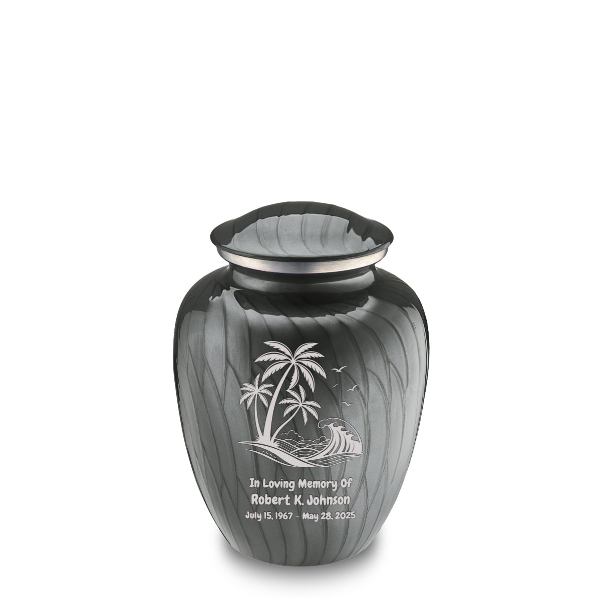 Medium Embrace Pearl Silver Palm Beach Cremation Urn