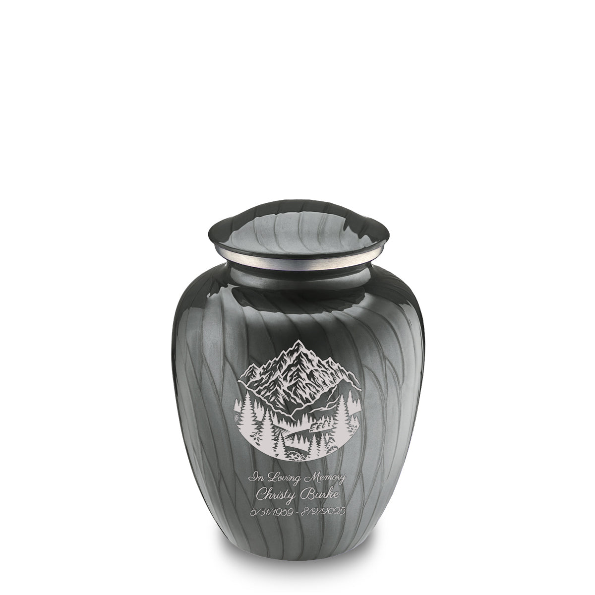 Medium Embrace Pearl Silver Rocky Mountains Cremation Urn
