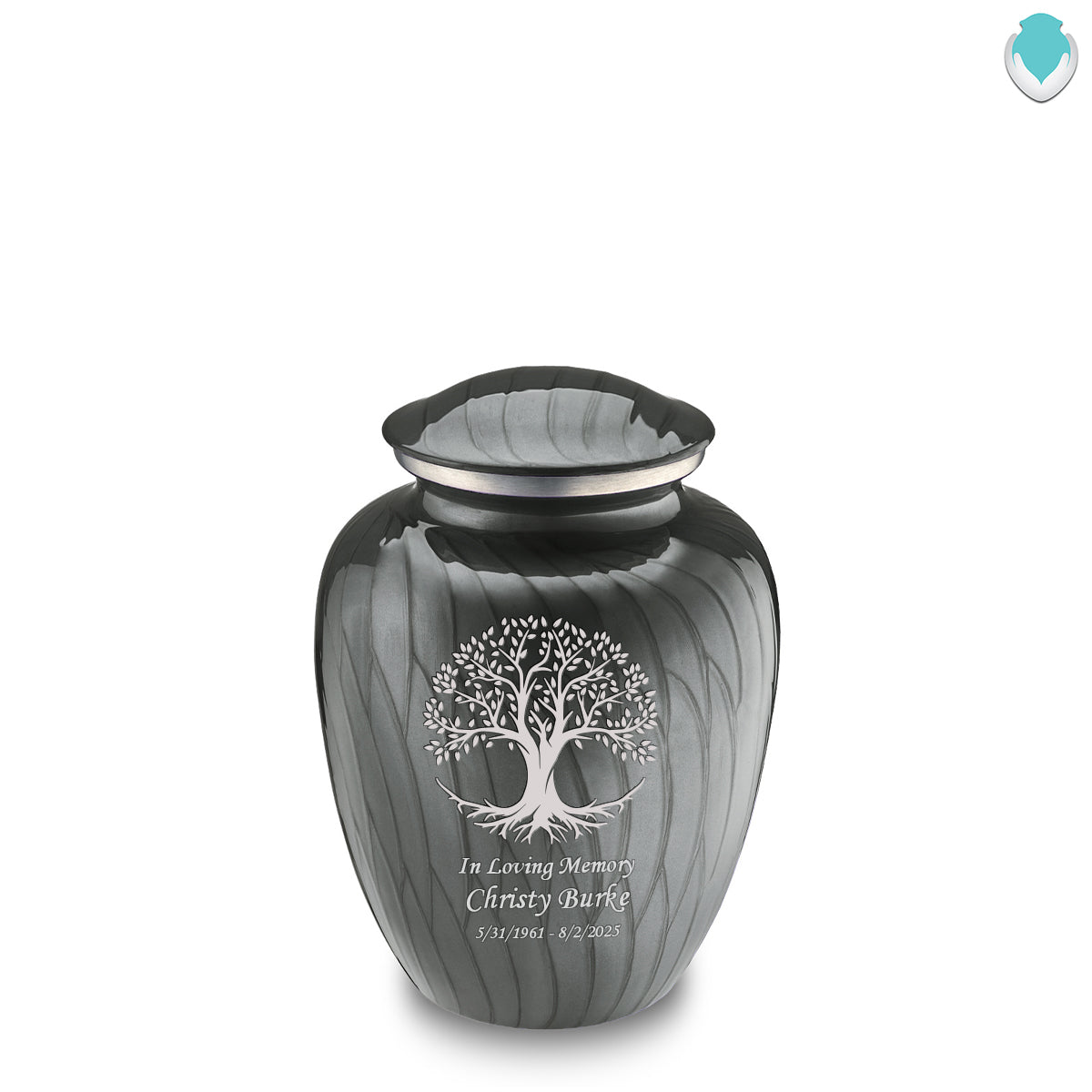 Medium Embrace Pearl Silver Tree of Life Cremation Urn