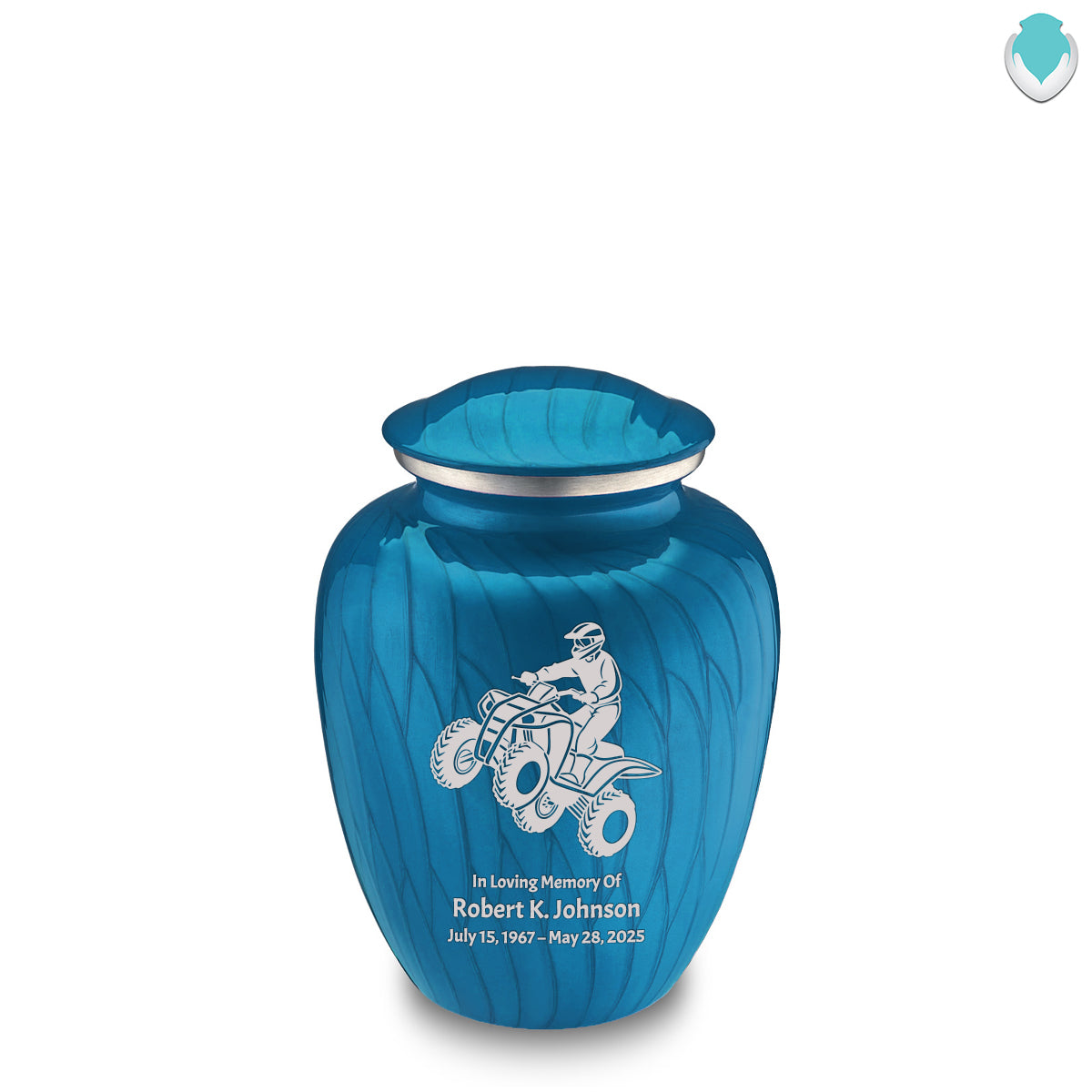 Medium Embrace Pearl Racing Blue ATV Cremation Urn