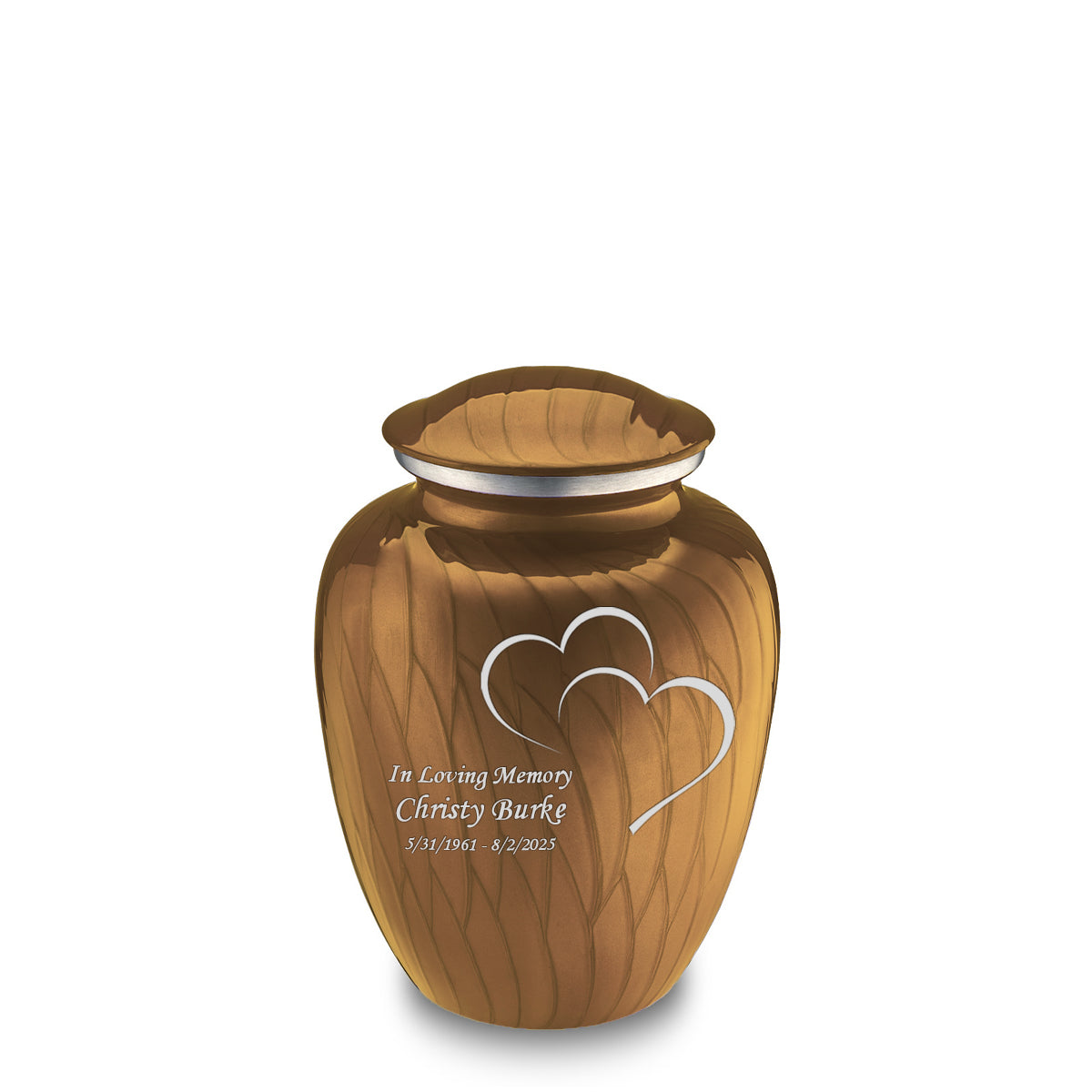 Medium Embrace Pearl Gold Hearts Cremation Urn