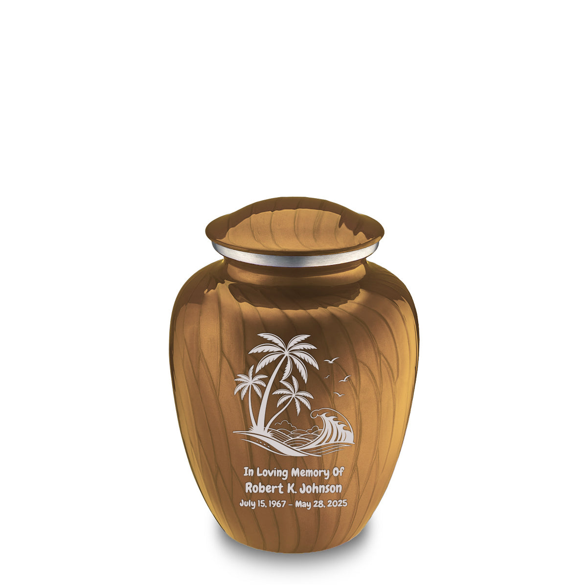 Medium Embrace Pearl Gold Palm Beach Cremation Urn