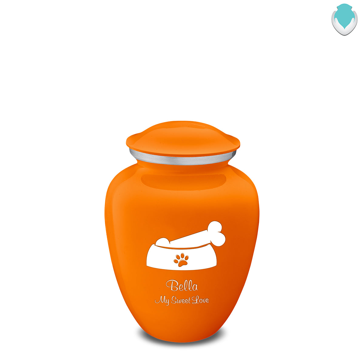 Medium Embrace Burnt Orange Pet Dog Bone Cremation Urn