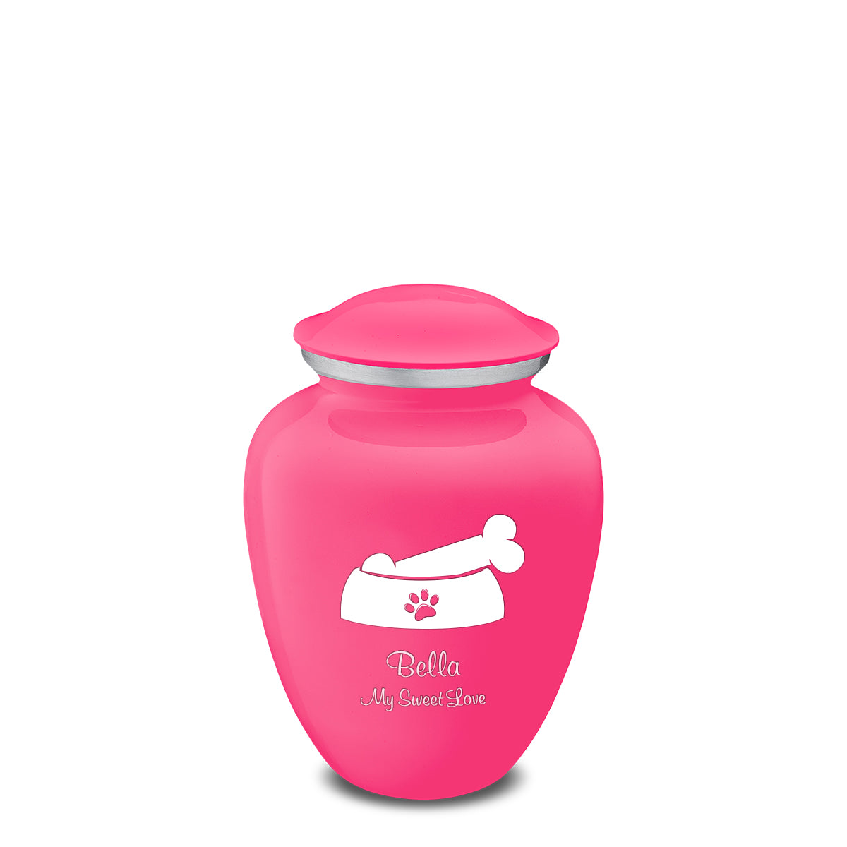 Medium Embrace Bright Pink Pet Dog Bone Cremation Urn