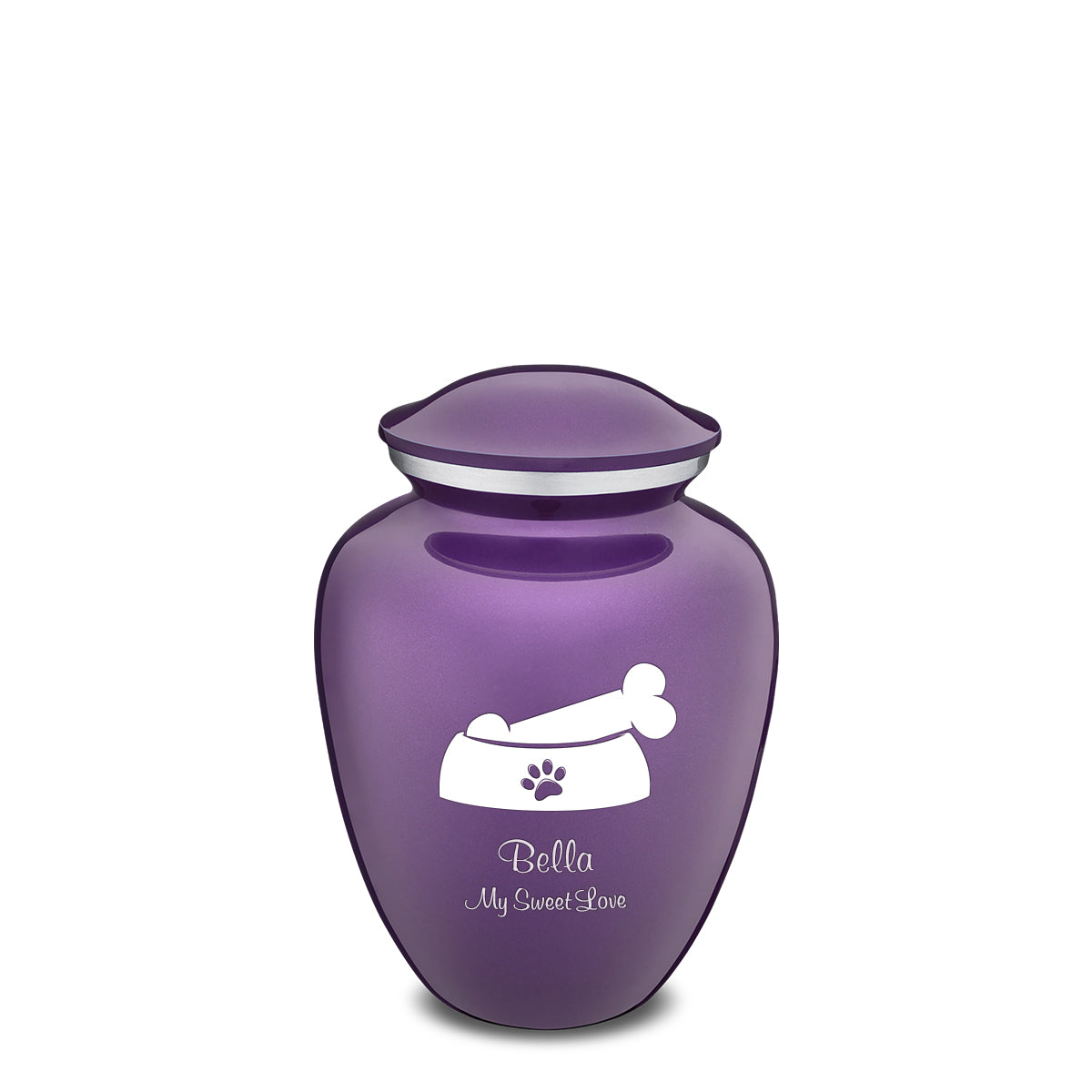 Medium Embrace Purple Pet Dog Bone Cremation Urn