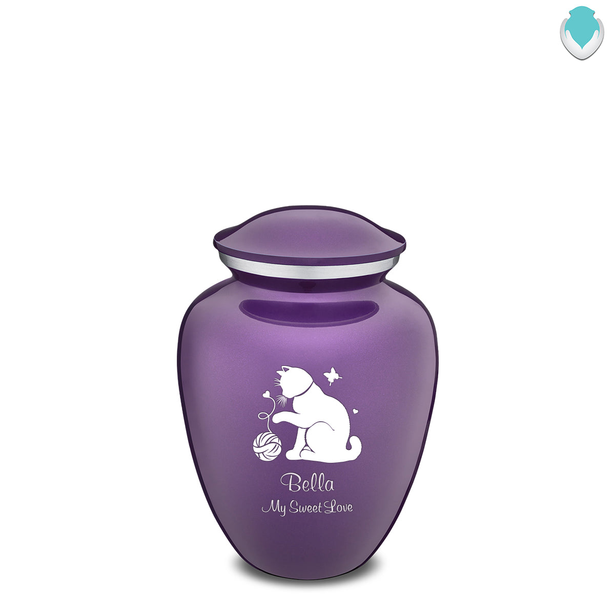 Medium Embrace Purple Pet Fun Cat Cremation Urn