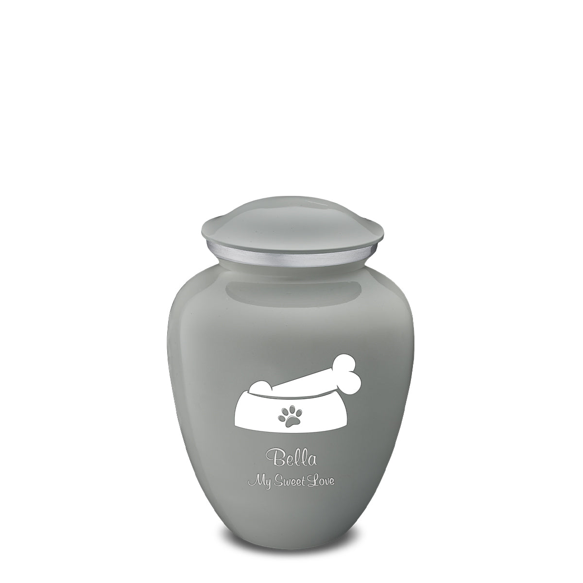 Medium Embrace Slate Grey Pet Dog Bone Cremation Urn