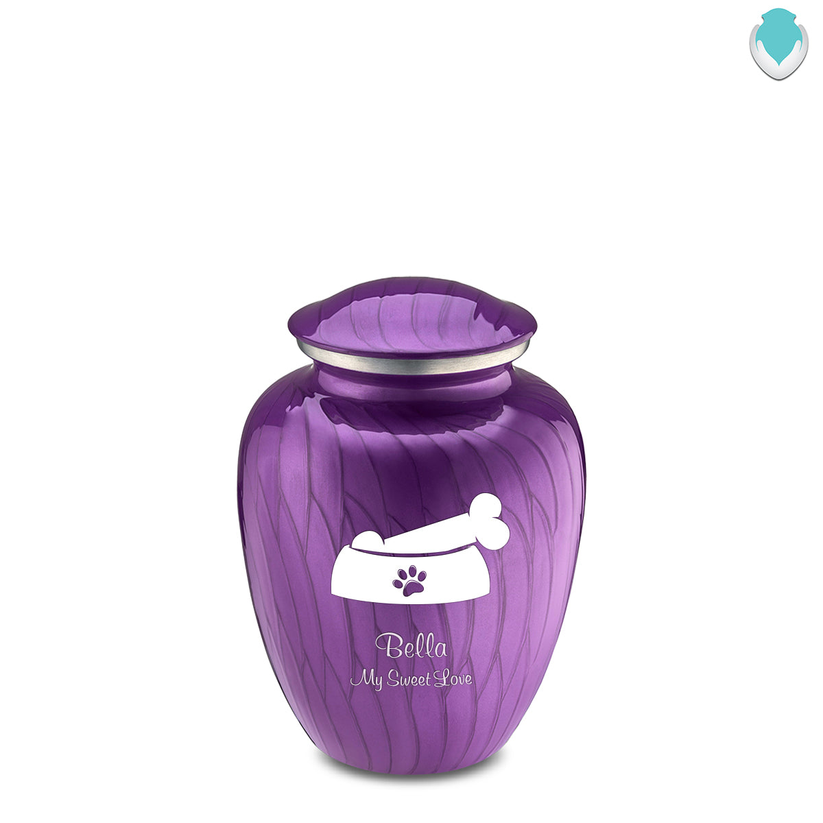 Medium Embrace Pearl Purple Pet Dog Bone Cremation Urn