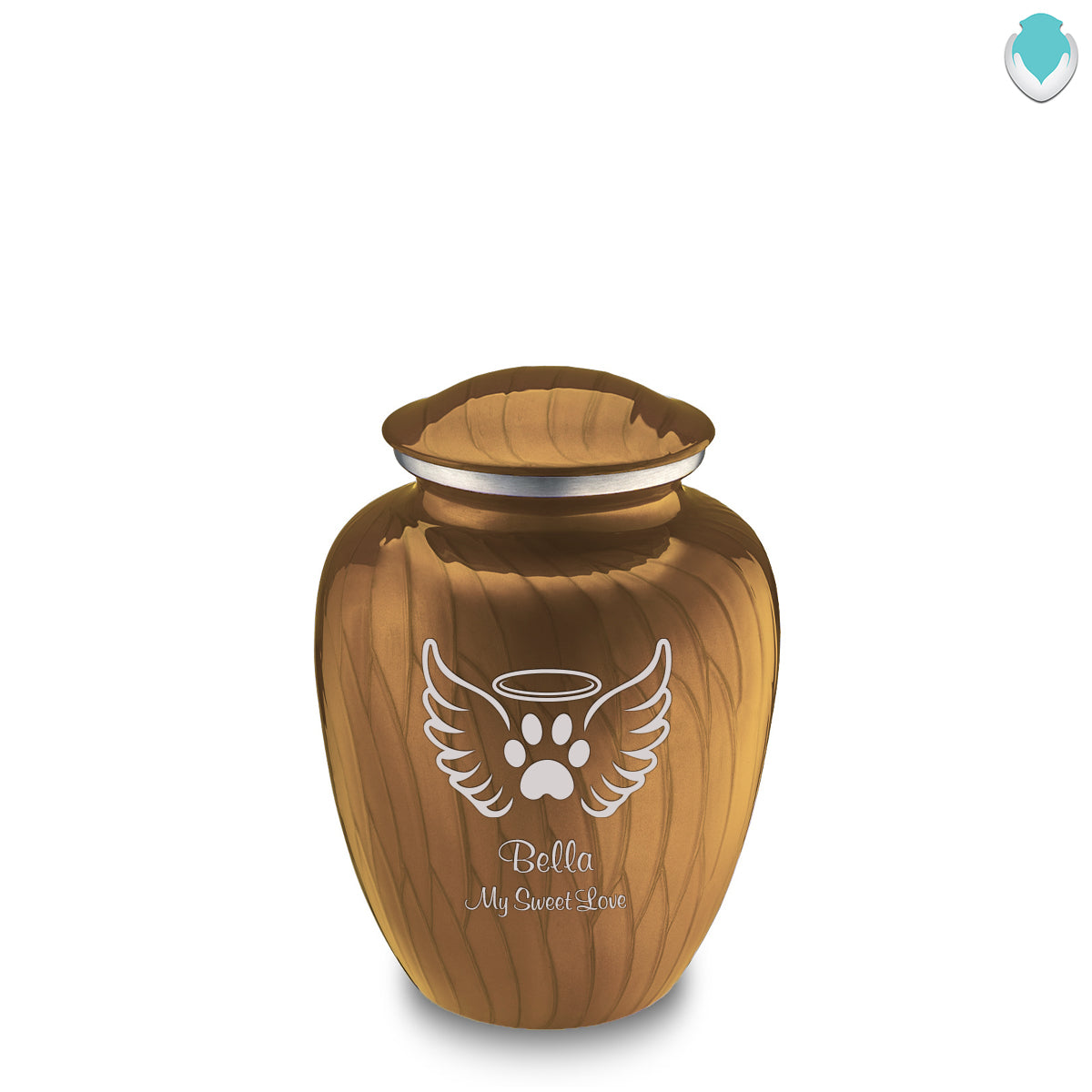 Medium Embrace Pearl Gold Pet Angel Wings Cremation Urn