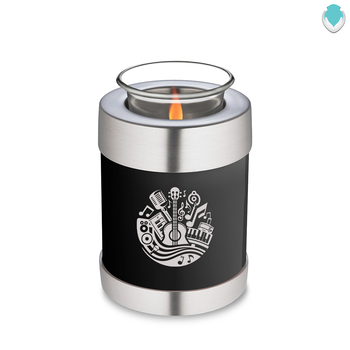Candle Holder Embrace Black Music Cremation Urn