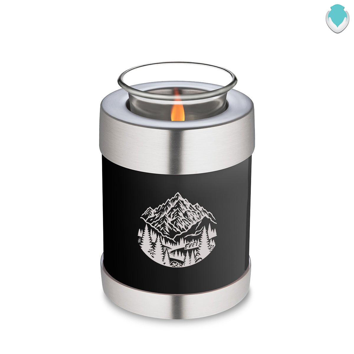Candle Holder Embrace Black Rocky Mountains Cremation Urn