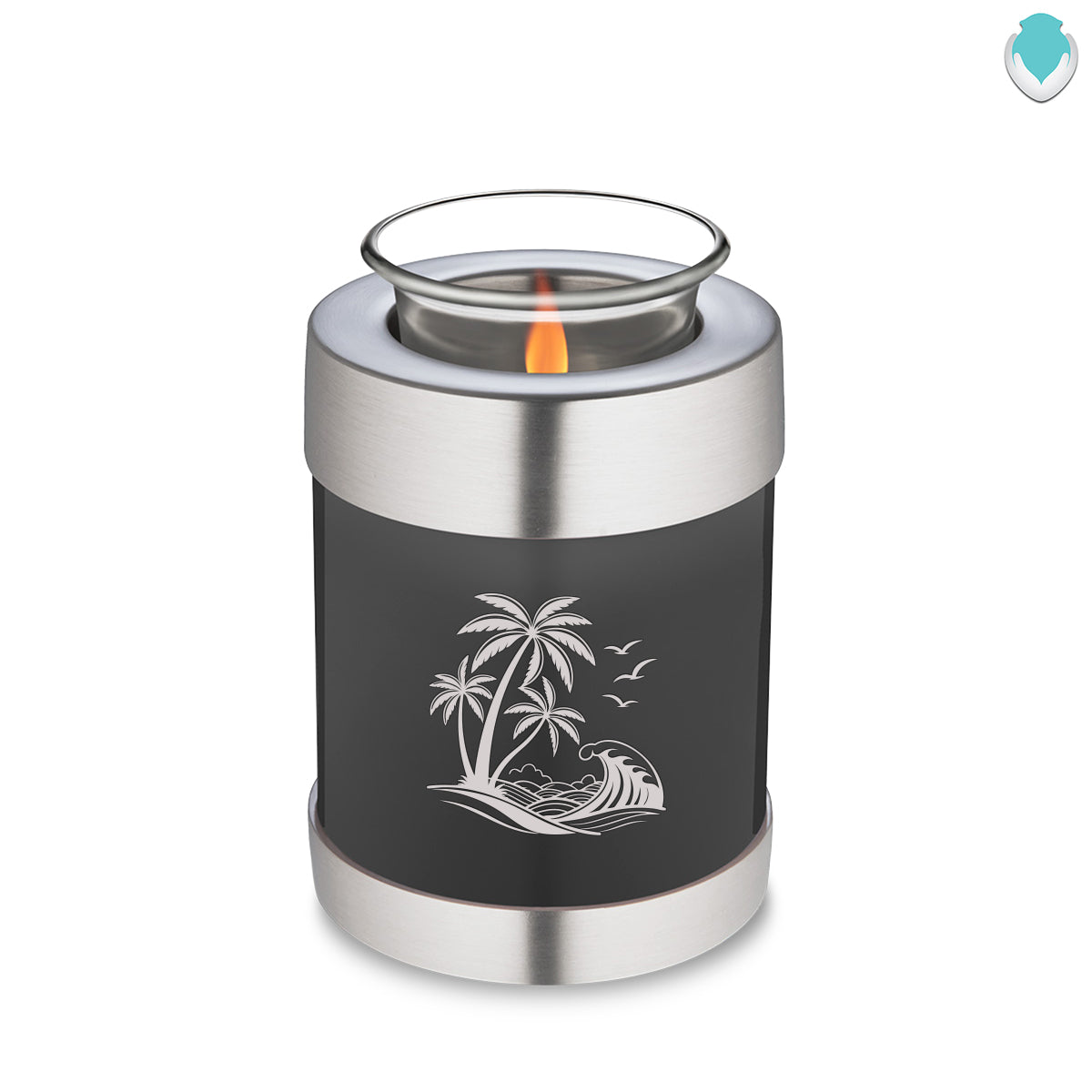 Candle Holder Embrace Charcoal Black Palm Beach Cremation Urn