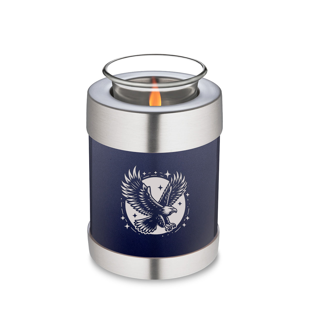 Candle Holder Embrace Cobalt Blue Flying Eagle Cremation Urn