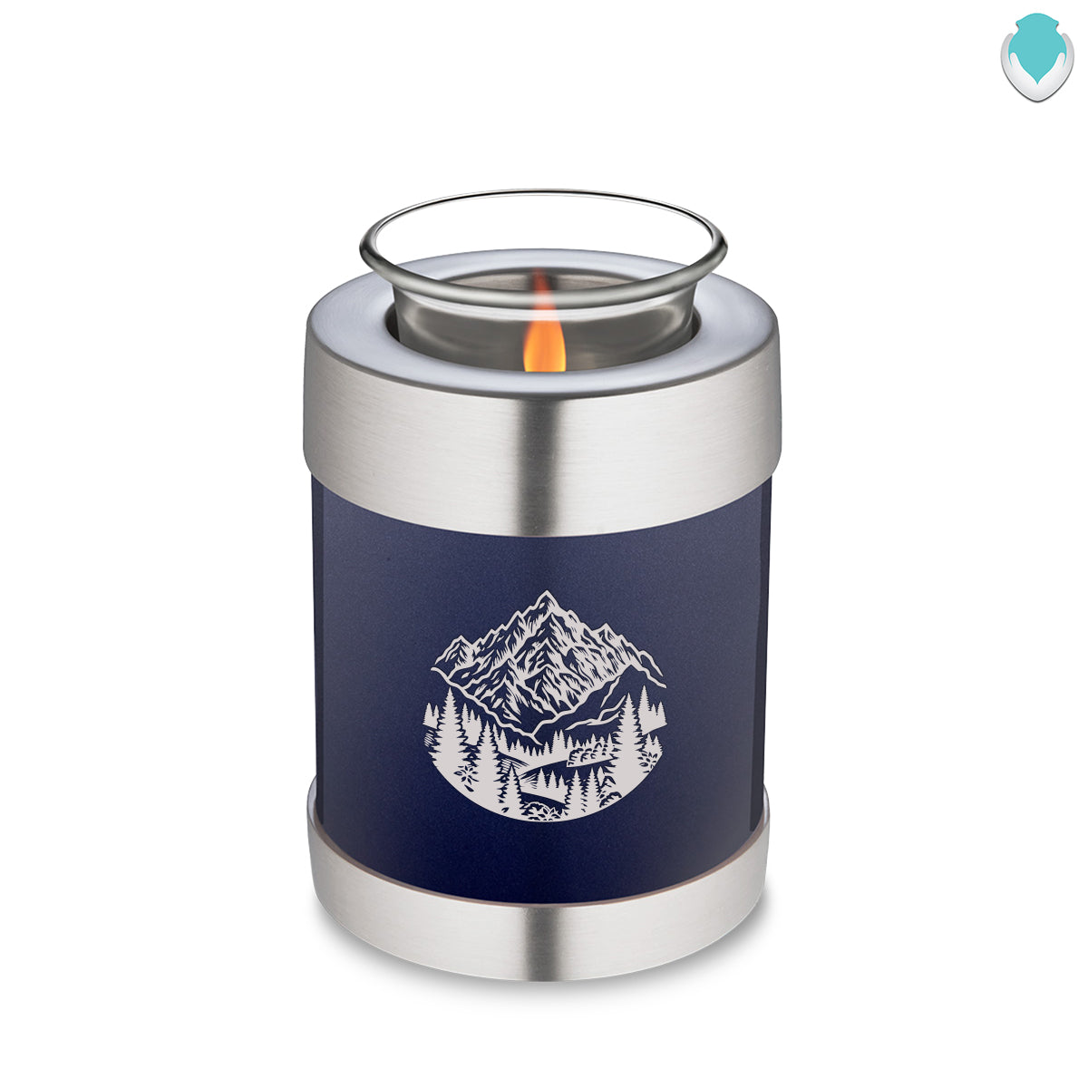 Candle Holder Embrace Cobalt Blue Rocky Mountains Cremation Urn